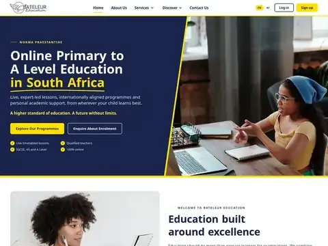 Bateleur Education Website homepage