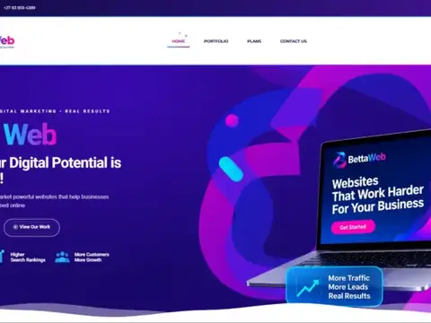 Betta Web Website homepage